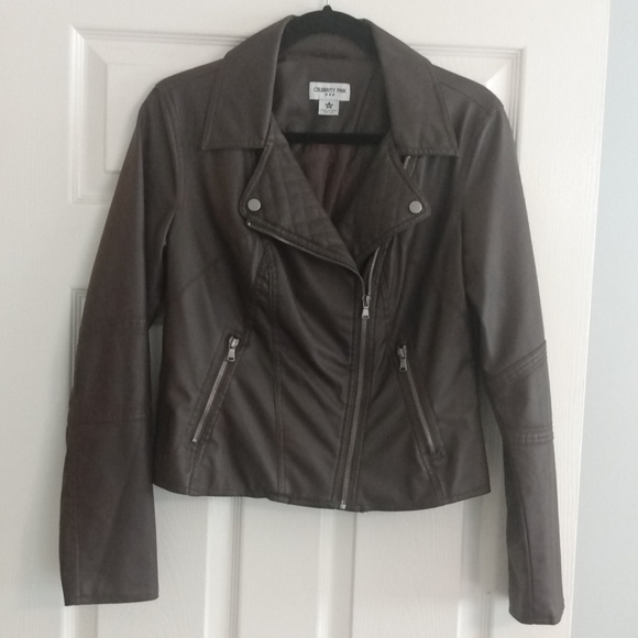 Celebrity Pink - Brown Faux Leather Jacket - Picture 3 of 9